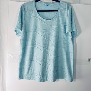 Light Blue Textured Women's Blouse